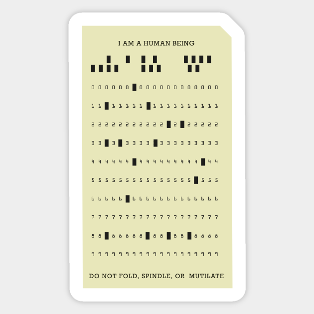 Do Not Fold, Spindle or Mutilate Punch Card - Geek - Sticker | TeePublic